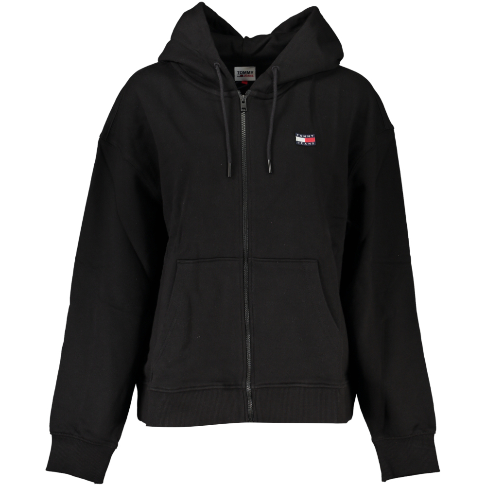 TOMMY HILFIGER WOMEN'S BLACK ZIPPED HOODIE