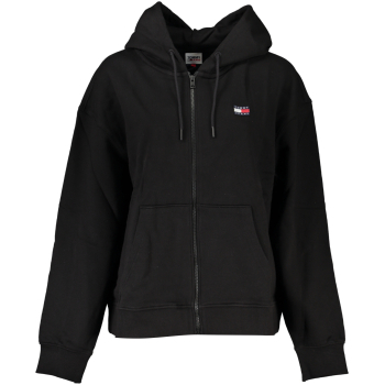 TOMMY HILFIGER WOMEN'S BLACK ZIPPED HOODIE TOMMY HILFIGER WOMEN'S BLACK ZIPPED HOODIE