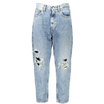 TOMMY HILFIGER MOM JEANS WITH WASHED AND WORN EFFECT TOMMY HILFIGER MOM JEANS WITH WASHED AND WORN EFFECT