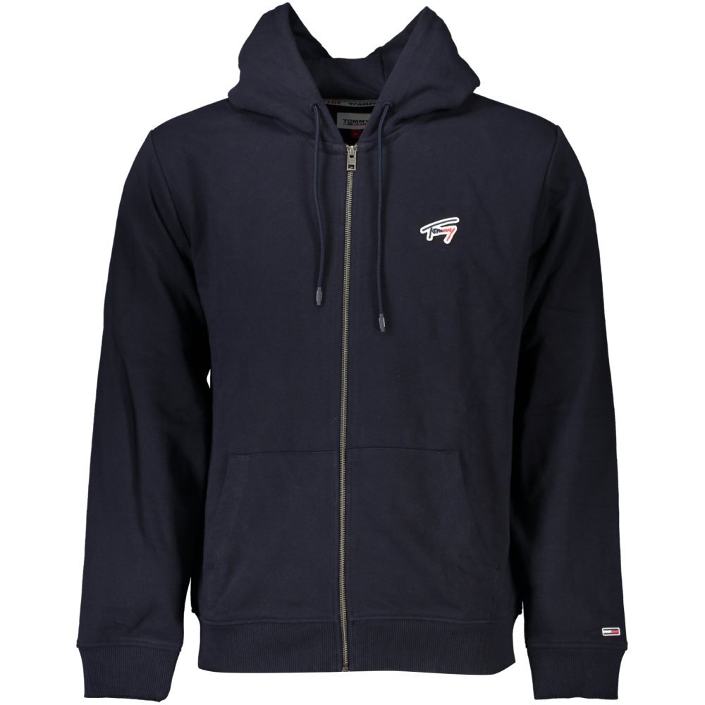 TOMMY HILFIGER MEN'S NAVY BLUE ZIPPED HOODIE