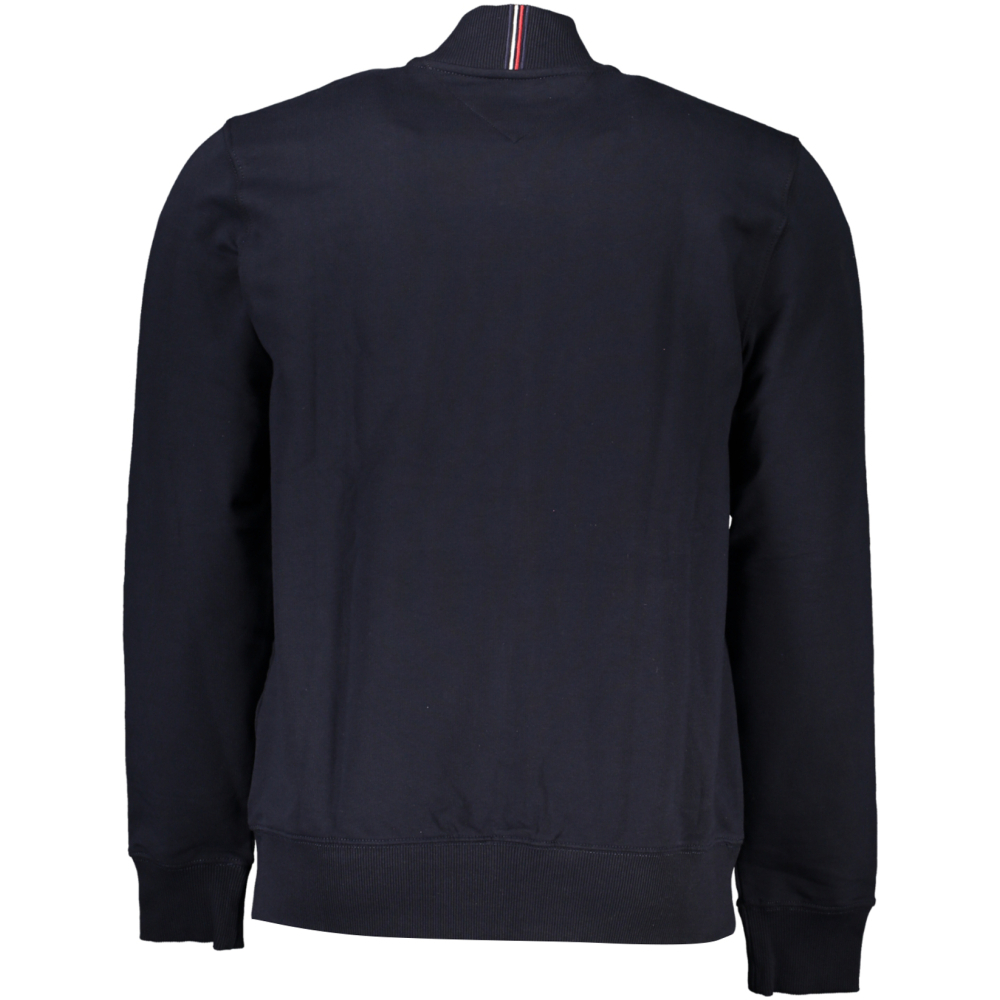 TOMMY HILFIGER MEN'S NAVY BLUE ZIPPED SWEATSHIRT