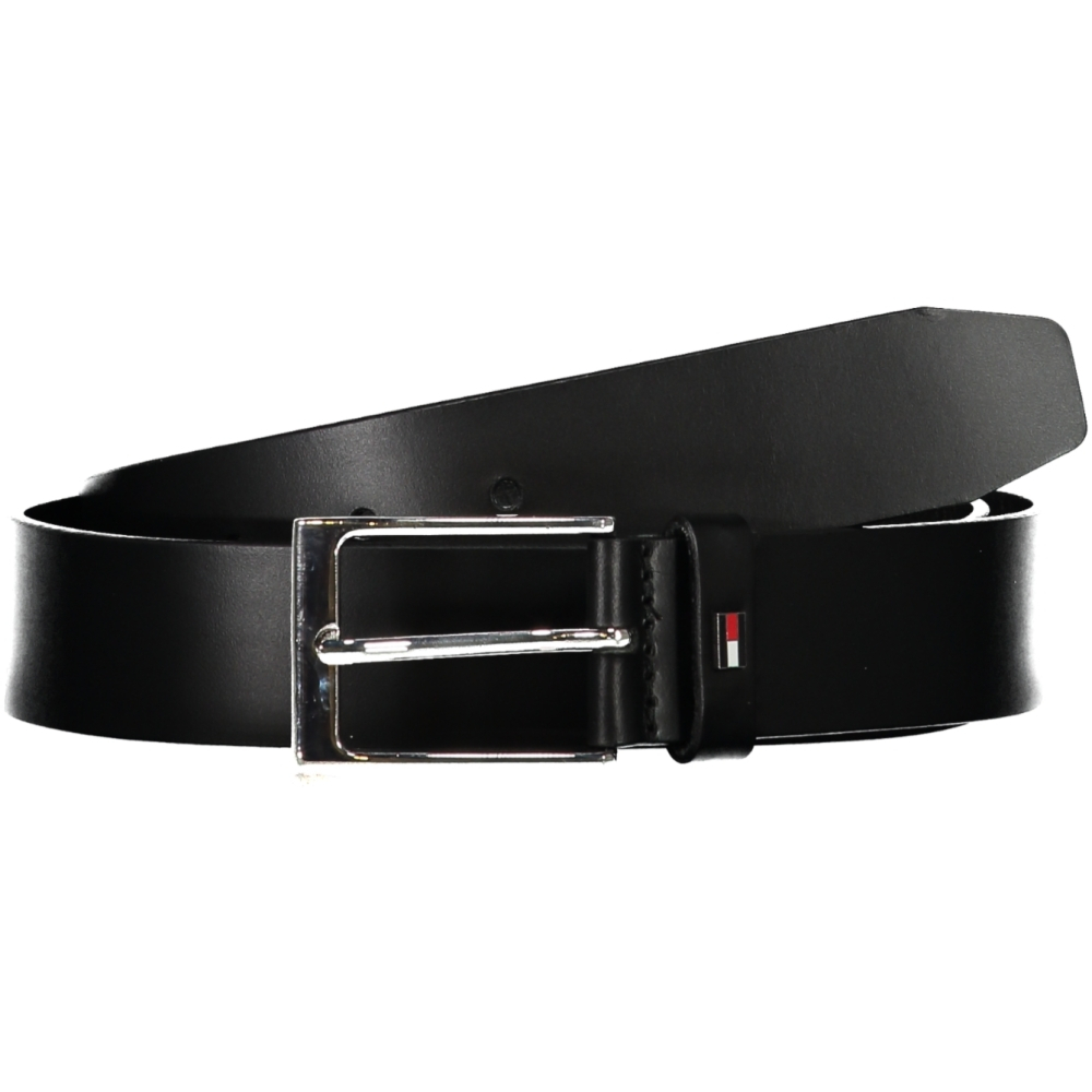 TOMMY HILFIGER MEN'S BLACK LEATHER BELT