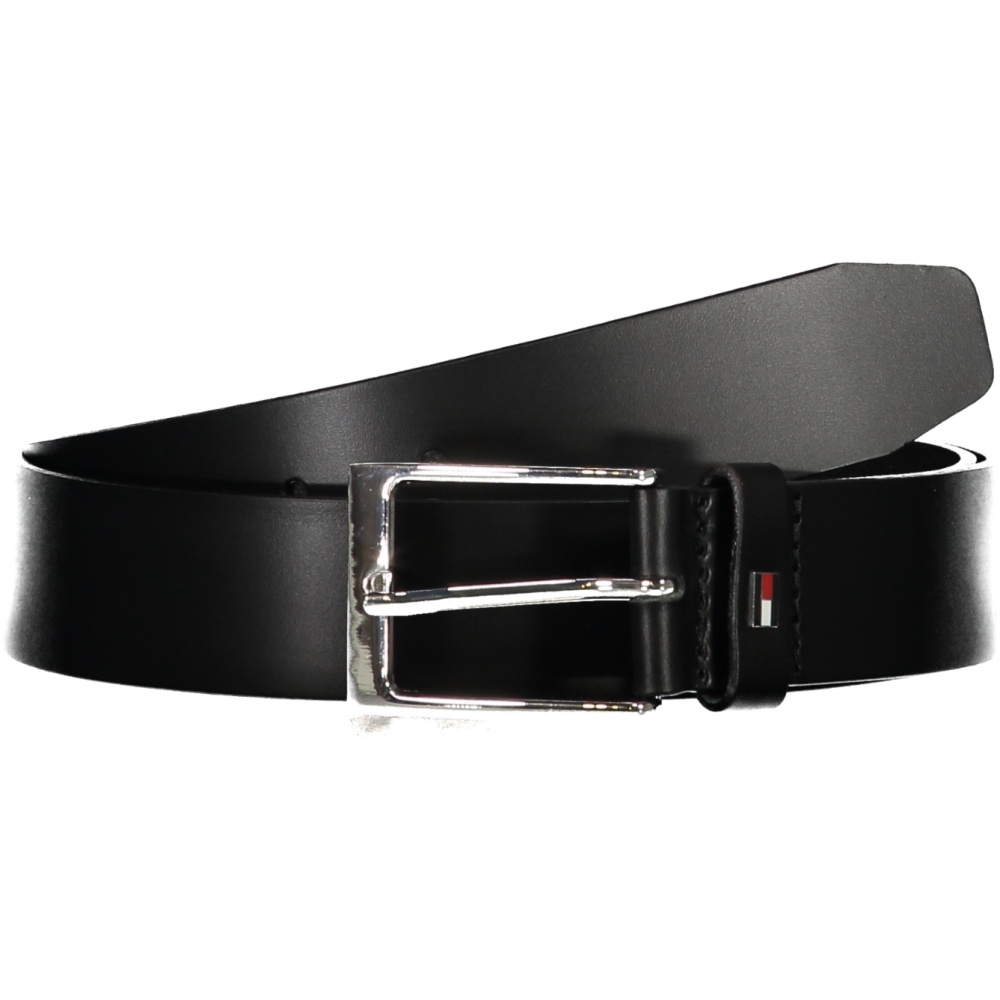 TOMMY HILFIGER MEN'S BLACK LEATHER BELT