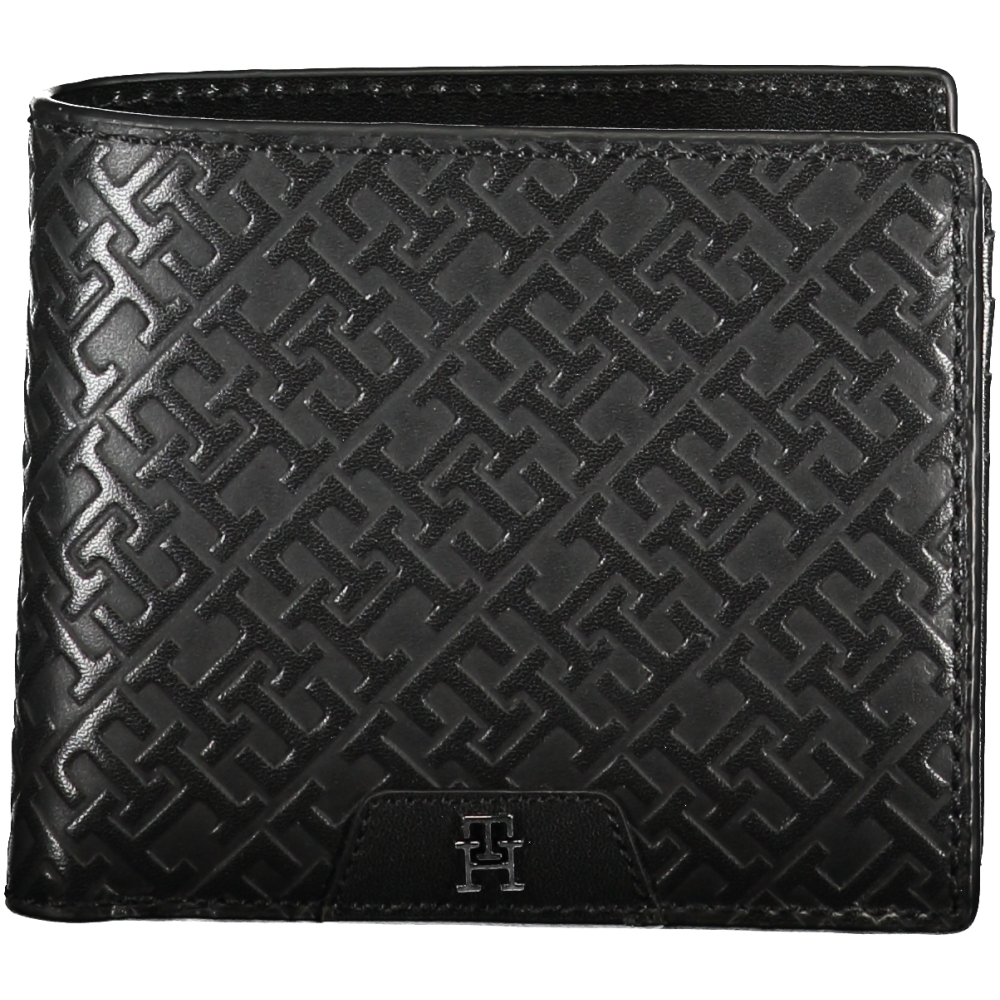 TOMMY HILFIGER MEN'S BLACK LEATHER WALLET