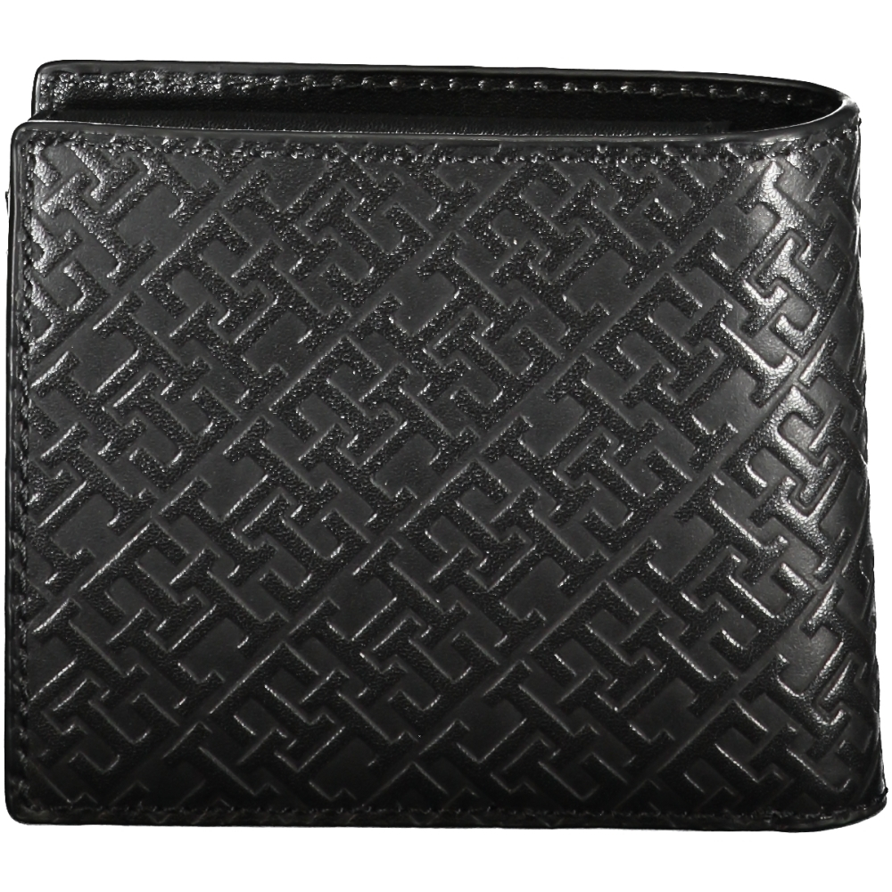 TOMMY HILFIGER MEN'S BLACK LEATHER WALLET