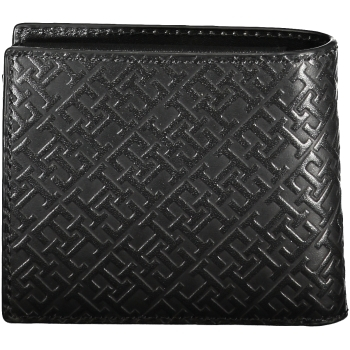 TOMMY HILFIGER MEN'S BLACK LEATHER WALLET