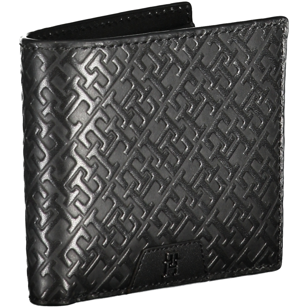 TOMMY HILFIGER MEN'S BLACK LEATHER WALLET