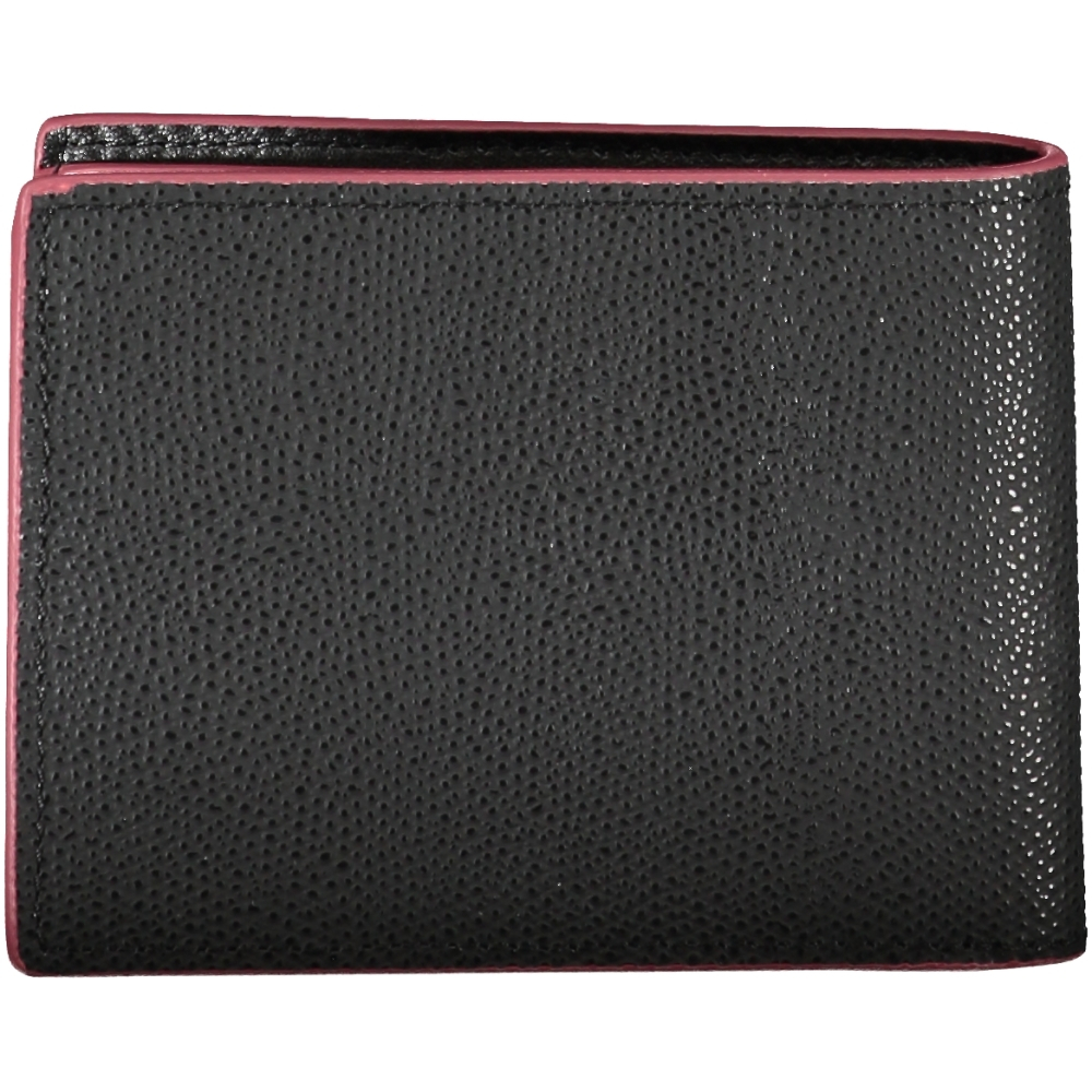 TOMMY HILFIGER MEN'S BLACK LEATHER WALLET