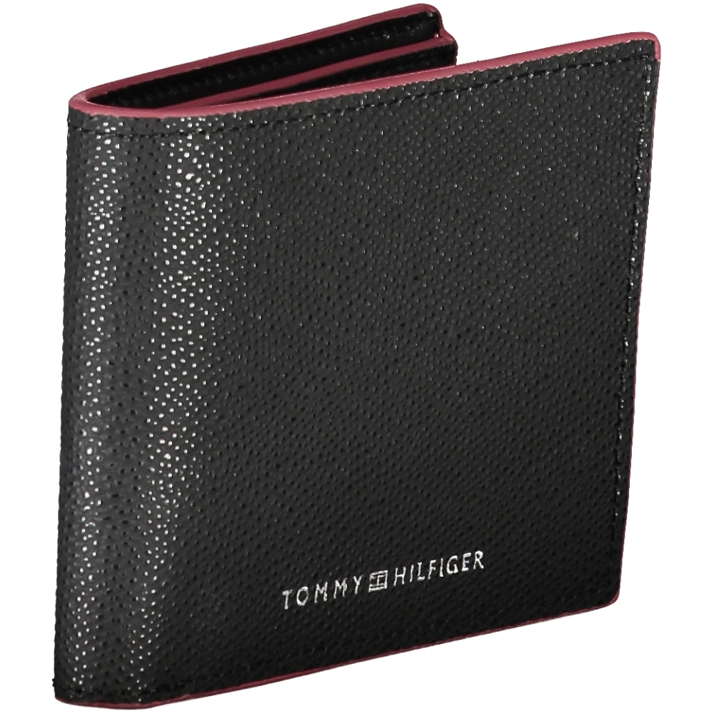 TOMMY HILFIGER MEN'S BLACK LEATHER WALLET