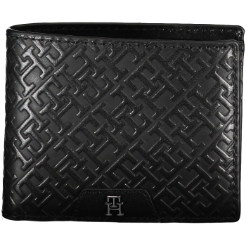 TOMMY HILFIGER MEN'S BLACK LEATHER WALLET