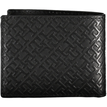 TOMMY HILFIGER MEN'S BLACK LEATHER WALLET