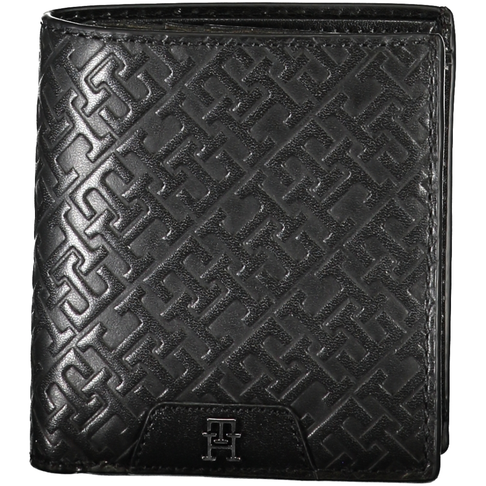 TOMMY HILFIGER MEN'S BLACK LEATHER WALLET