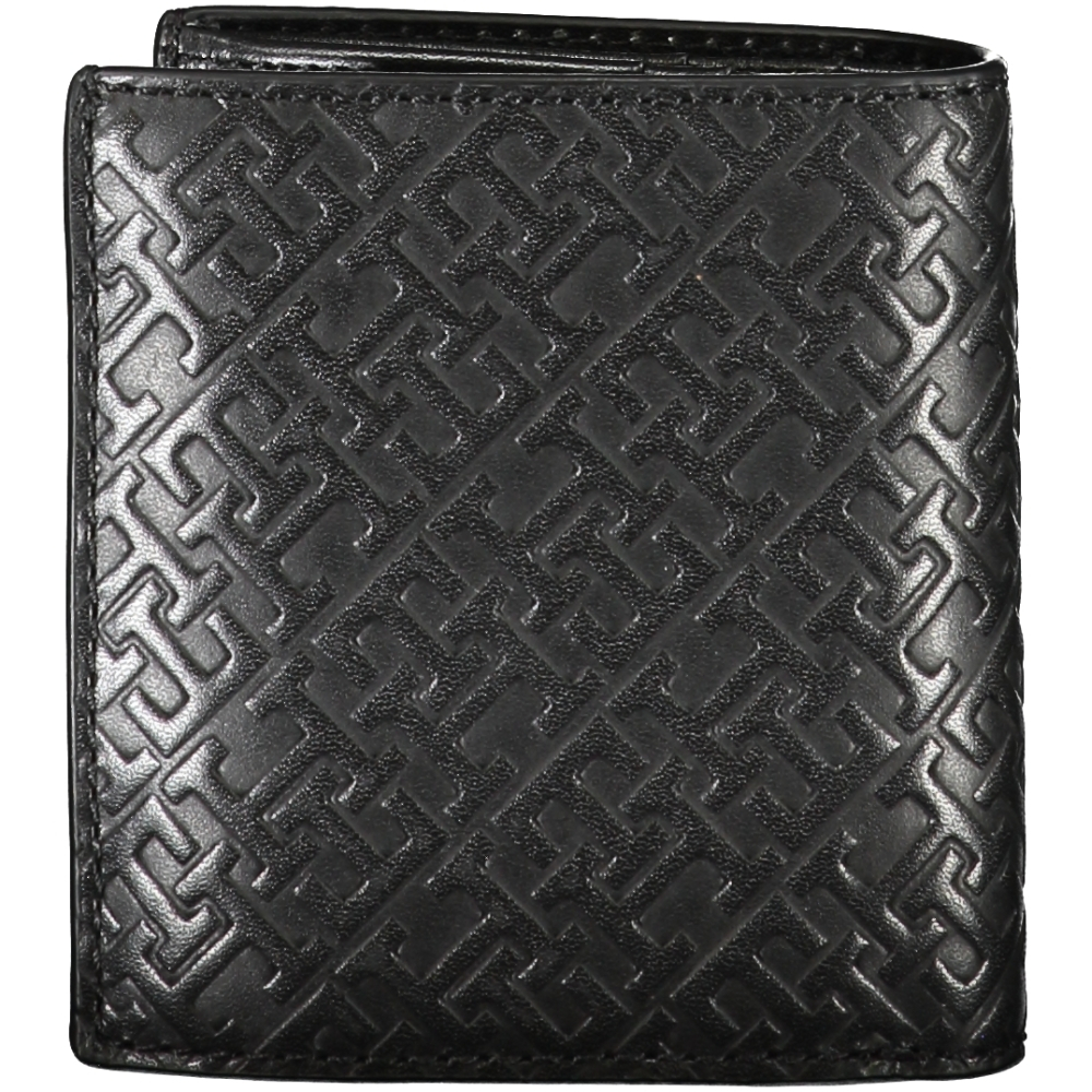 TOMMY HILFIGER MEN'S BLACK LEATHER WALLET