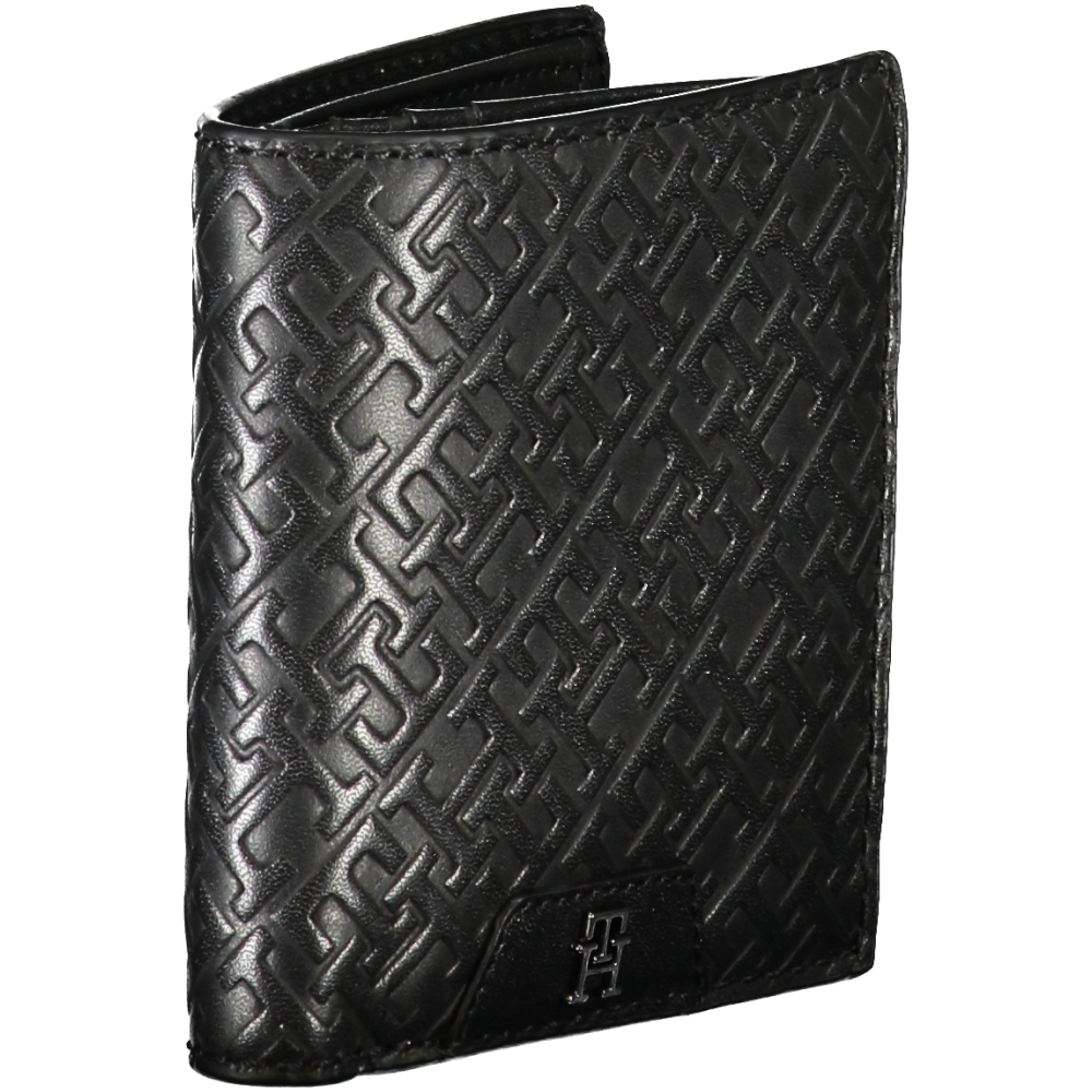 TOMMY HILFIGER MEN'S BLACK LEATHER WALLET