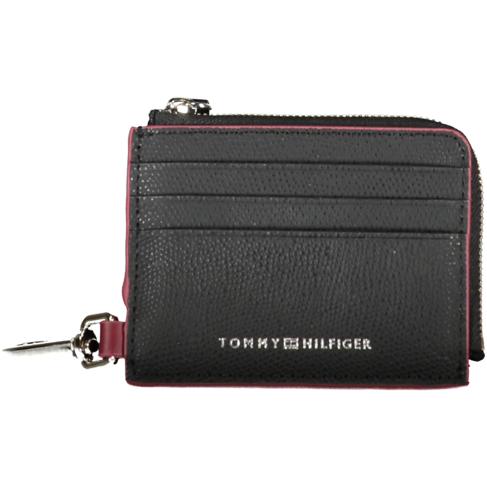 TOMMY HILFIGER MEN'S BLACK LEATHER WALLET