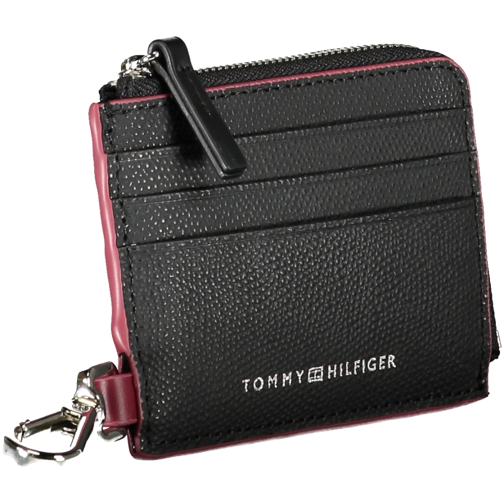 TOMMY HILFIGER MEN'S BLACK LEATHER WALLET