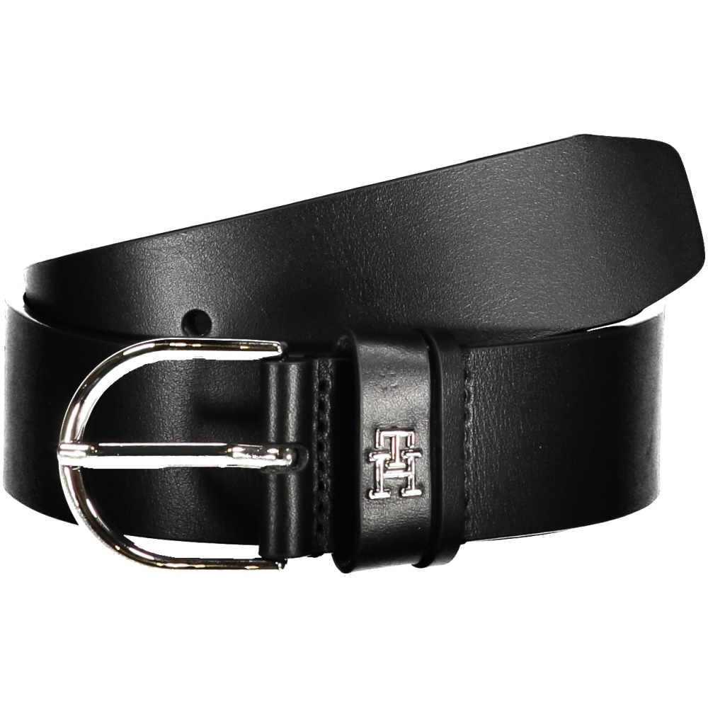 TOMMY HILFIGER WOMEN'S BLACK LEATHER BELT