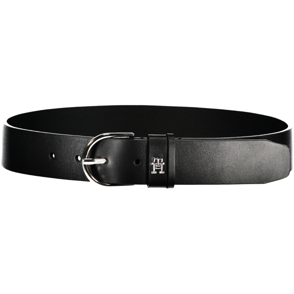 TOMMY HILFIGER WOMEN'S BLACK LEATHER BELT