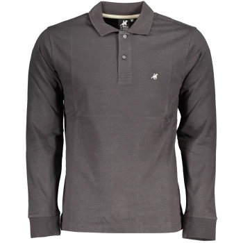 US GRAND POLO MEN'S GRAY LONG SLEEVED POLO