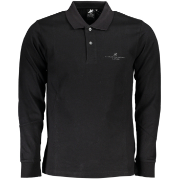 US GRAND POLO MEN'S LONG SLEEVED BLACK POLO SHIRT US GRAND POLO MEN'S LONG SLEEVED BLACK POLO SHIRT