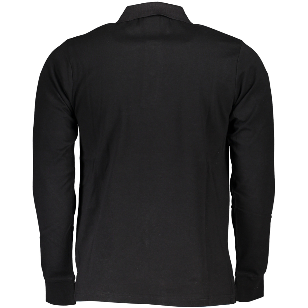US GRAND POLO MEN'S LONG SLEEVED BLACK POLO SHIRT