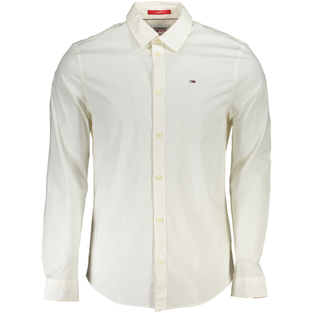 TOMMY HILFIGER MEN'S WHITE ORGANIC COTTON SHIRT