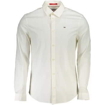 TOMMY HILFIGER MEN'S WHITE ORGANIC COTTON SHIRT TOMMY HILFIGER MEN'S WHITE ORGANIC COTTON SHIRT