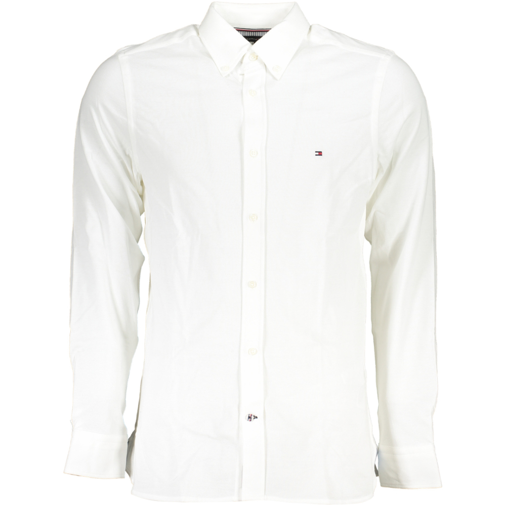 TOMMY HILFIGER MEN'S WHITE ORGANIC COTTON SHIRT