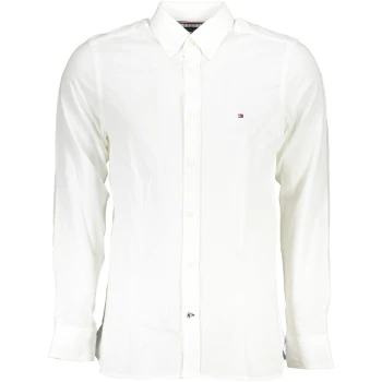 TOMMY HILFIGER MEN'S WHITE ORGANIC COTTON SHIRT TOMMY HILFIGER MEN'S WHITE ORGANIC COTTON SHIRT