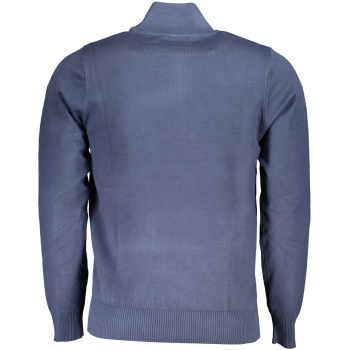 US GRAND POLO MEN'S BLUE HALF ZIP SWEATER