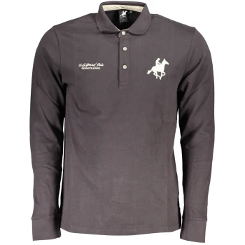 US GRAND POLO MEN'S GRAY LONG SLEEVED POLO