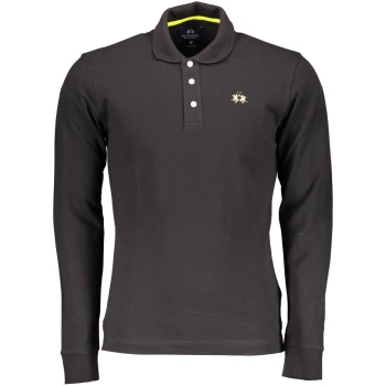 LA MARTINA MEN'S BLACK LONG SLEEVE POLO SHIRT