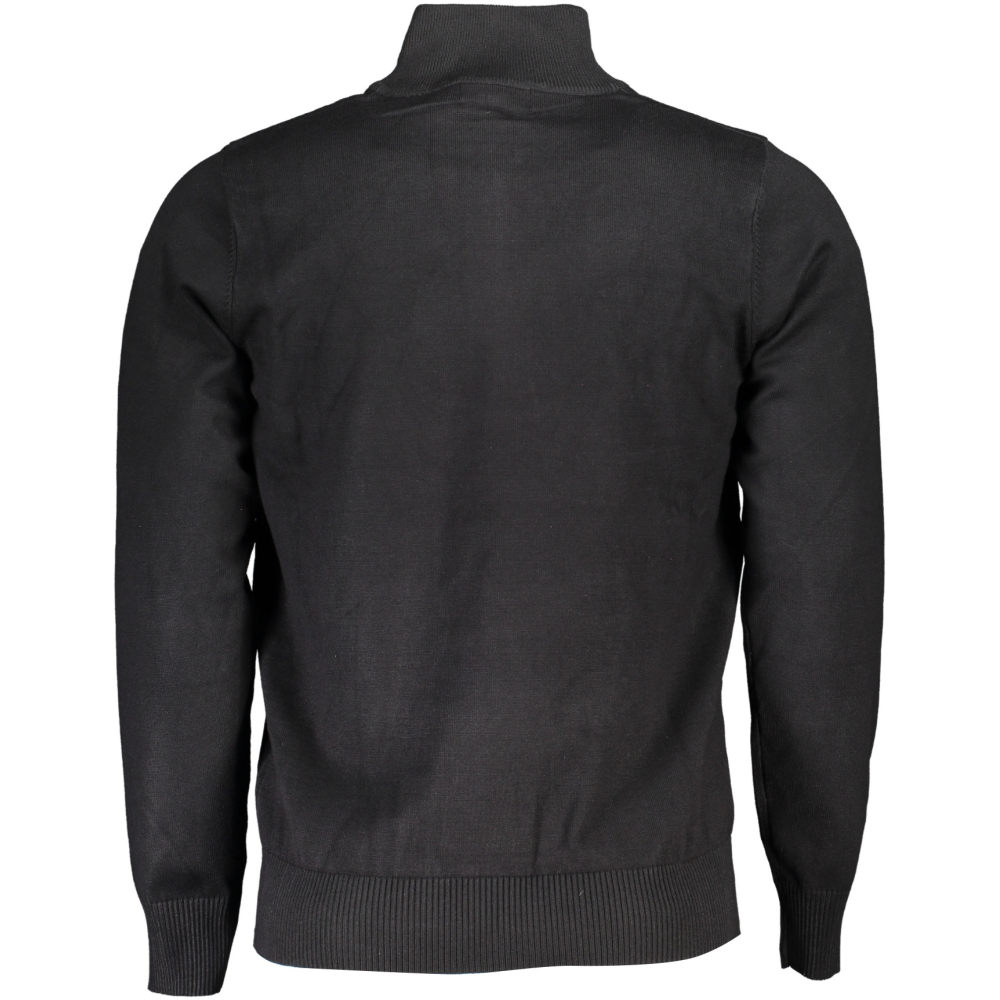 US GRAND POLO MEN'S BLACK HALF ZIP SWEATER