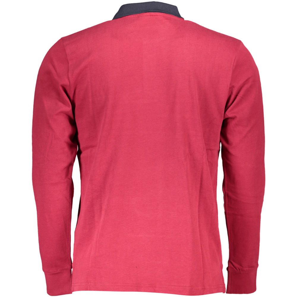 US GRAND POLO MEN'S LONG SLEEVED RED POLO SHIRT