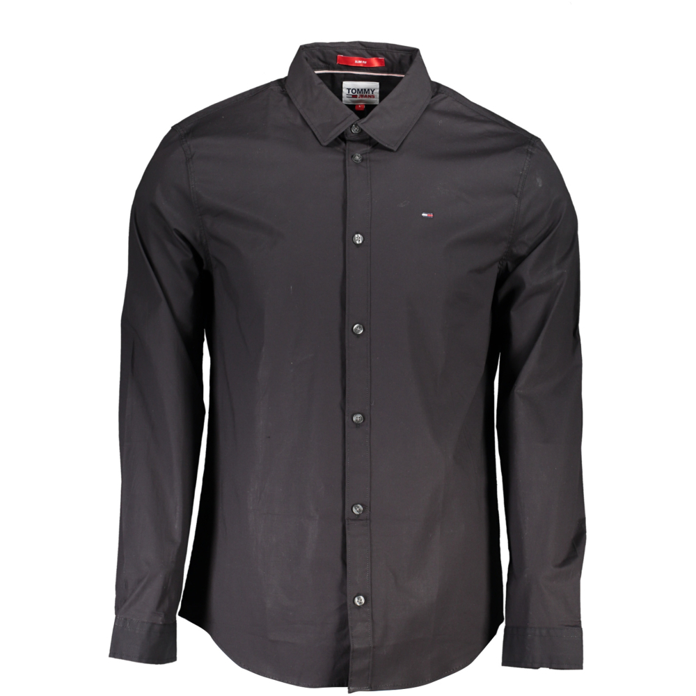 TOMMY HILFIGER MEN'S BLACK SLIM FIT SHIRT