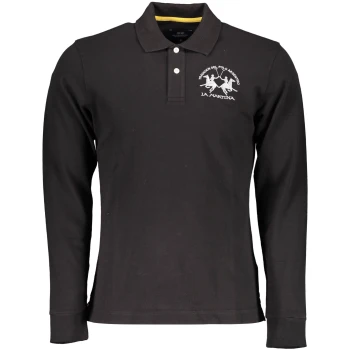 LA MARTINA MEN'S BLACK LONG SLEEVE POLO SHIRT