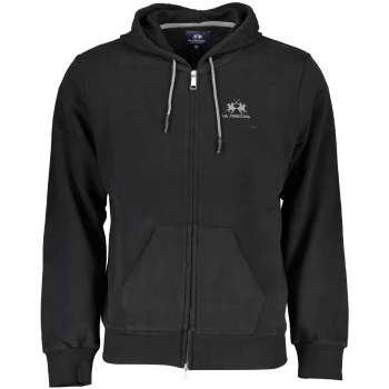 LA MARTINA MEN'S BLACK ZIPPED SWEATSHIRT WITH HOOD