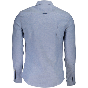 TOMMY HILFIGER MEN'S BLUE ORGANIC COTTON SHIRT TOMMY HILFIGER MEN'S BLUE ORGANIC COTTON SHIRT