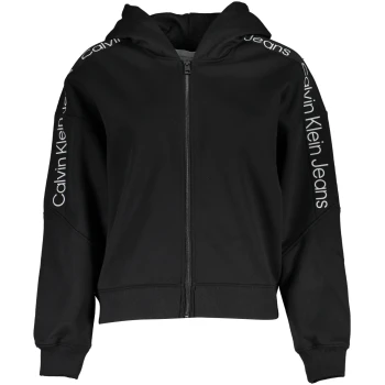 CALVIN KLEIN WOMEN'S BLACK ZIPPED SWEATSHIRT CALVIN KLEIN WOMEN'S BLACK ZIPPED SWEATSHIRT