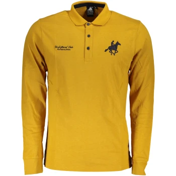 US GRAND POLO MEN'S YELLOW LONG SLEEVED POLO SHIRT
