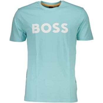 HUGO BOSS MEN'S ORGANIC COTTON BLUE T-SHIRT HUGO BOSS MEN'S ORGANIC COTTON BLUE T-SHIRT