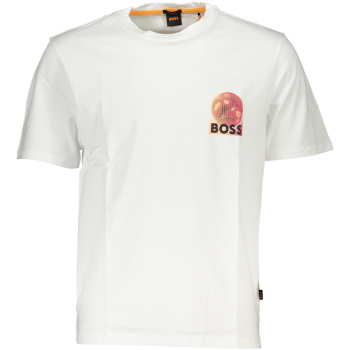 HUGO BOSS MEN'S WHITE ORGANIC COTTON T-SHIRT
