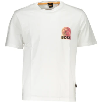 HUGO BOSS MEN'S WHITE ORGANIC COTTON T-SHIRT