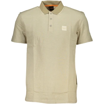 HUGO BOSS MEN'S BEIGE SHORT SLEEVED POLO SHIRT