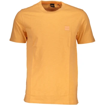 HUGO BOSS MEN'S ORANGE ORGANIC COTTON T-SHIRT