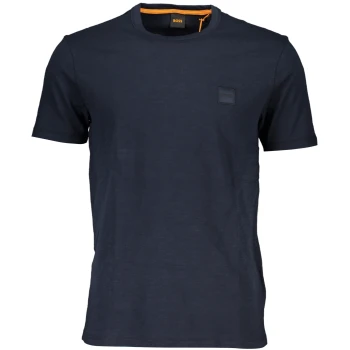 HUGO BOSS MEN'S NAVY BLUE ORGANIC COTTON T-SHIRT