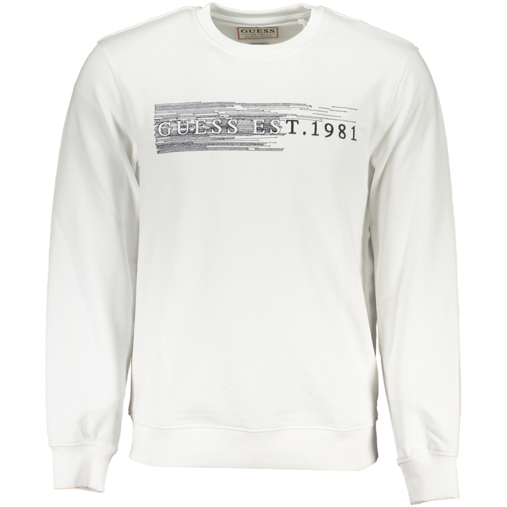 GUESS WHITE MEN'S SLIM FIT SWEATSHIRT