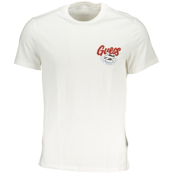 GUESS WHITE MEN'S ORGANIC COTTON T-SHIRT