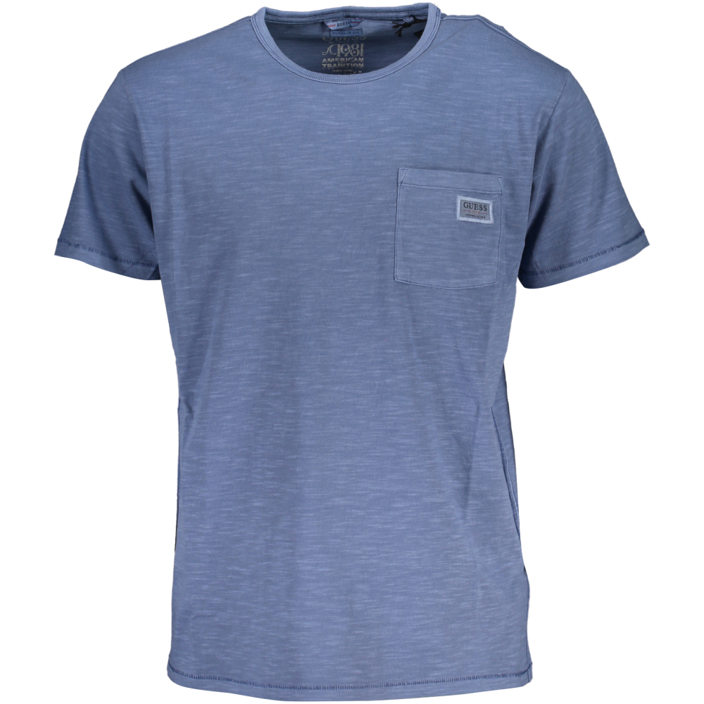 GUESS MEN'S ORGANIC COTTON BLUE T-SHIRT