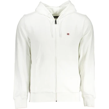 NAPAPIJRI MEN'S WHITE ZIPPED HOODIE